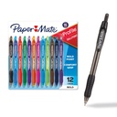 Penne a sfera retrattile del profilo del mate di carta, punto audace (1.4mm), colori assortiti, 12 conte - Torna a scuola, ufficio, forniture per insegnanti