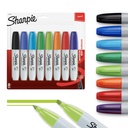 Set di marcatore di punta di scalpello permanente di Sharpie, marcatori di poster per legno, plastica e altro, 8 conte