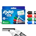 EXPO Segnali a secco, Inchiostro basso odore, Colori assortiti, Suggerimento di scalpello, 4 Contenitore - Lavagna, Calendario, Organizzazione, Forniture essenziali per ufficio, Scuola, Classe, Insegnanti