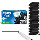 EXPO Segnali a secco, Inchiostro basso odore, Nero, Fine Tip, 36 Conte - Facilmente cancellazioni, Ideale per Classroom, Casa, Ufficio, Torna a scuola, Forniture per insegnanti
