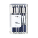 TUL Gel Penne, Retrattile, Punto medio, 0,7 mm, Grigio Barrel, Inchiostro blu, Confezione da 12
