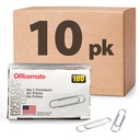 Officemate Premium #1 Clip di carta, 1.000 clip di carta (10 scatole di 100 ciascuno) (99916) , argento