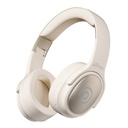 pTron Studio Pro w/ 65Hrs Tempo di riproduzione, Wireless Over Ear Headphones with HD Mic, Dual Device Pairing, TruTalk AI-ENC Calls, Low-Latency Game & Music, 40mm Drivers, BT5.4, Type-C Fast Charging (Cream)