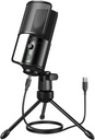 Microfono di registrazione del Podcast FIFINE, microfono del condensatore USB del PC per la musica vocale di streaming, microfono del desktop del computer con il pulsante muto per Windows/Mac OS-K669PRO1