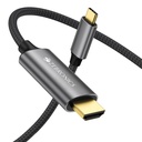 Zebronics Tipo C a cavo HDMI, 4K @ 60Hz | 1080p @ 240Hz, trasferimento dati 18Gbps, 3D compatibile, 1M (3.2ft) cavo intrecciato, per computer portatile, mobile, iPad Pro, MacBook, Chromebook, TV (CHA20)