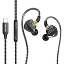 Sounce BassEngine Type-C negli auricolari cablati 14.2mm driver dinamico HD Mic Earbud ergonomici Anti Tangle TPE cavo in linea Music Call Controls Deep Bass Clear Sound for Everyday Use ProSeries(nero)