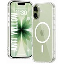 DIZORO cristallo trasparente compatibile magnetico con iPhone 17 caso con antigraffio giallo copertura trasparente antigraffio