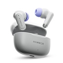 HAMMER Airflow Neo Earbuds con 80H Playtime, 13mm Titanium Driver, 40ms Modalità di gioco, Fast Charging Buds, Type-C Charging, Voice Assistant, Lightweight Dual-Tone Design (Grey)