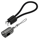 Zebronics Wattz 60CC4 Tipo-C a cavo intrecciato di tipo C, PD 60W, Sincronizzazione di dati fino a 480Mbps, 20 cm, Durevole, Carica & Sync, Carica rapida, Compatto con custodia portachiavi, Per laptop, Tablet, Mobiles (nero)