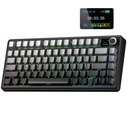 Aula F75 MAX Tastiera incisa 3 in 1 Tastiera da gioco meccanica in 75% Layout con schermo TFT e Knob, Swappable Hot, RGB Backlight, per PC/Mac/Linux | Gradient Gray, Reaper Switch (F75MaxGrR)