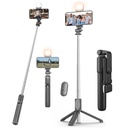 Supporto per treppiede selfie da 28 pollici con luce, progettazione multifunzionale 3-in-1, luce LED ricaricabile con due livelli di luminosità con telecomando Bluetooth per il trucco, selfie & Photoshoot