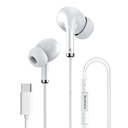 Kratos Tune V5 C Tipo auricolari cablato, driver bassi profondi auricolare, controllo in linea Tipo di c Cuffie con microfono, resistente al sud, Comfort Fit Tipo c Auricolare con controllo del volume,Auricolari metallici perno di c