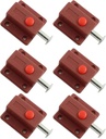 6 Pcs automatico della serratura della porta del PVC scorrevole caricato a molla, marrone