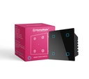HomeMate® Wi-Fi Smart 4 Gang Touch Switch (nero, pacchetto di 1) | Nessun hub richiesto | Funziona con Alexa, Assistant & Siri