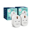 Wipro 16A Wi-Fi Smart Plug con monitoraggio dell'energia- Adatto per grandi applicazioni come Geysers, Forno a microonde, condizionatori d'aria (Compatibile con Alexa e Assistente)- Bianco (Pacchetto di 2)