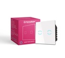 HomeMate® WiFi+BLE 2-Way 2 Interruttore Touch Gang | Nessun hub richiesto | Interruttore di contatto asciutto | Automazione domestica | Compatibile con Alexa e Home (1, Bianco)