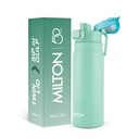 MILTON Reva 750 ISI certificata in acciaio inossidabile bottiglia con doppio coperchio Sip o Gulp, 750ml | Singola parete, BPA-Free, Leakproof | maniglia robusta | Ideale per casa, ufficio, palestra e viaggio, Aqua Green