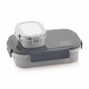 WARMEO MICROMATE Scatola da pranzo in acciaio inossidabile, Bpa Free, Perfetto per ufficio, Scuola, Viaggiare, Combo(800ml+150 ml),Grey