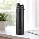 Borosil 800ml Duo Sport Bottiglia d'acqua in acciaio inossidabile | Certificato ISI Made in India | Flask coibentata a doppia parete | per ufficio, scuola, palestra e viaggio | Garanzia 1 anno