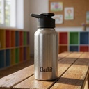 Clazkit Sporty Bottiglia d'acqua in acciaio inossidabile 500ml Set di 1 |ISI Certified| Leakproof, Rust-Free, BPA-Free, Durevole per College, Frigorifero, Sport, Palestra, Yoga & Office