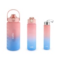 CELLO Tutto il giorno Set di 3 pezzi bottiglie di acqua uso quotidiano, rosa (310ml, 790ml, 2085ml) | BPA Free Leakproof Lightweight Facile da trasportare diverse dimensioni bottiglia di acqua per scuola, allenamento, palestra e ufficio