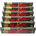 RAW Classic Black King Size Slim Natural Unrefined Ultra Thin 110mm Rolling Papers (6 pacchetti)