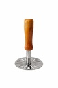 Clazkit Stainless Steel Potato Masher with Wooden Handle | Heavy Duty Pav Bhaji Masher with Heat-Resistant Wooden Handle | Vegetable & Baby Food Masher | Kitchen Smasher Tool (8.5 cm Head)