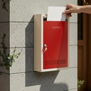 Plantex Letter Box for Home/GI Steel Mail Box/Suggestion Box for Office/Complaint Box for Hote/Post Box for Home Gate & with Secure Lock - (Red & Ivory) - Big Size Wall Mounted