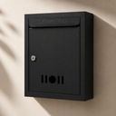 Scatola di lettere JIALTO per porta a casa, scatola di posta metallica montata a parete con serratura e chiave, scatola di posta impermeabile per uso esterno, scatola di suggerimento e reclami per ufficio, scuola e società (nero)