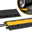 Dolphy Rubber Cable Protectors, 2 canali Tubo di protezione del cavo Ramp Heavy Duty Traffic Speed Bump Foro di protezione del cavo Ramps con copertura superiore gialla Flip-Open, 5450kg Capacità di carico
