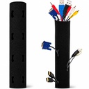 FLORICAN Cable Organiser Manager Cord Management System Manicotto per TV, Computer, Home Theatre, Speaker, Hdmi, Cavi con cerniera (19 pollici / 48Cm) (Pacchetto di 1)