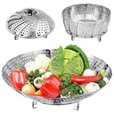 Vaporizzatore di verdure di AADHIK Vaporizzatore di verdure dell'acciaio inossidabile per la cottura di verdure e frutta/salad/Steaming con inserto per pentole, crock, vaporizzatore di cibo di pans (argento)