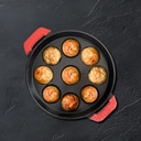 Pigeon Imperi Cast Iron Paniyaram/Appe Pan, 9 Pits, Grip in silicone gratuito, Pre-Seasoned, 100% Tossina-Free, Naturally Nonstick, Paniyarakkal, Appam Patra, Paddu Maker,Strong & Durable, Gas & Induzione