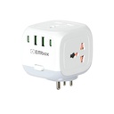 EMBOX Multi Plug Socket con Tipo C Porta Master Switch-Cordless Scheda di estensione con 3 Prese 2 USB A & 2 Slot USB C (2.4A-Direct Plug)-3 Pin Multiplug con protezione dell'otturatore di sicurezza-2500W