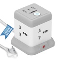 EMBOX Cube Extension Board 5 Meter Cable (QC 3.0)| 2500W Bordo di estensione per carichi pesanti con USB Tipo C Universal Sockets & Master Switch |Custo di sicurezza e protezione sovraccarico