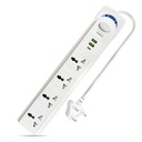 Frontech 4-Way Power Extension Socket, 2000W Heavy-Duty Power Strip, Individual Switches with LED Indicators, Universal Sockets, 3M Copper Cable, Fire-Resistant Body, 1 Year Warranty (FT-3565)