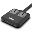 BonKaso Nano 6-in-1 67W GaN Fast Charging Station with 2 AC Outlets, 2 USB-C & 2 USB-A Ports | Ultra Slim Portable Power Hub | Multi-Layer Protection | 330g | 11.8x10.5x2 CM (Black)