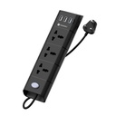 Portronics Power Plate II Extension Board - 1500W - 3 porte USB, 3 prese di corrente, protezione da sovraccarico, Eco-Friendly, 2M Cord Lunghezza (nero)