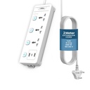 Scheda di estensione EMBOX con scheda di estensione USB tipo C| con interruttori 3 prese universali Spike Guard | LED Indicatore 2500W cavo di estensione (2-mtr)