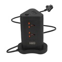 ZEBRONICS Power Block 385, Tower Extension Board/Strip, 2500 Watt, 10 Amp, 1x Type C Port, 8X Universal Socket, 2X USB Port, LED Indicator, Digital Counter, On/Off Switch, 5 Meter, Nero