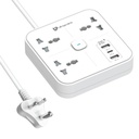 UltraProlink 6 in 1 Extension Board Power Strip Multi-Port| ISI Approved Heavy Duty Cable-2m| 6 Ports-1 Fast Charge Type-C(PD 20W) 2 USB-A Ports & 3 AC Sockets|Charging iPhones 50% in 30 mins