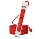 MX 4-Way Power Strip con prese universali, interruttori individuali, 2 porte di ricarica USB, protezione da sovratensione resistente con cavo di estensione, striscia di potenza multi uscita, uscita