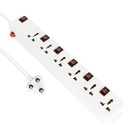 FEDUS 13 Feet Long Extension Board Extension Box | Spike Guard 6 Socket 6 Switch Junction Box with Switch, Extension Cords Cord, Spike Buster, Extension Board with 4m Wire (6 Socket 6 Switch), White