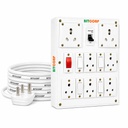 BITCORP 16A Power Extension Board with 7 Socket 4 MCB, 2500W MCB Overload Protector, 1 Meter 1.5mm Electric Cord for Computer, Refrigerator, AC, TV, Home and Office Appliances