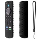 Custodia in silicone Compatibile con Fire TV Stick 3rd Gen 2021 Remote Full Wrap Remote Cover with Lanyard (D-Black) [Rimozione NON inclusa]