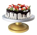 PANCA Torta Decorazione & Icing giradischi | Signature Edition 12-Inch 360° Stand per cuocere e servire | Torta in fibra giradischi con Silver Top & Golden Base | Professional Cake Decoring Stand