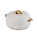 CELLO Aurum isolato casseruola Hot Pot per la cucina 1250 ml Bianco | Facile da servire leggero all'aperto sicuro mantiene il cibo caldo e caldo isolato Casserole Hot Pot Set per Roti Rice Biryani