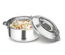 MILTON Galaxia 3500 Casserole in acciaio inox isolato, 3.3 L, ciotola di servizio termico isolato, mantiene il cibo caldo e freddo per lunghe ore, Grado di cibo, Elegante Hot Pot Food Warmer/Cooler, Argento