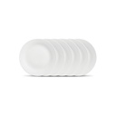 La Opala, Ivory Collection, Opal Glass Quarter Plate Set 6 pcs, Plainware, White