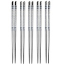 INKULTURE 5 coppie riutilizzabili metallo acciaio inossidabile bacchette lavastoviglie sicuro leggero facile da usare metallo Chop Stick utensili